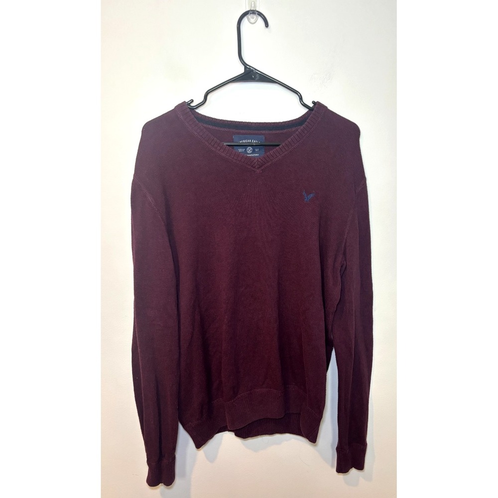 American Eagle Outfitters Long-Sleeve‎ Knit Sweater Men's Medium Burgundy